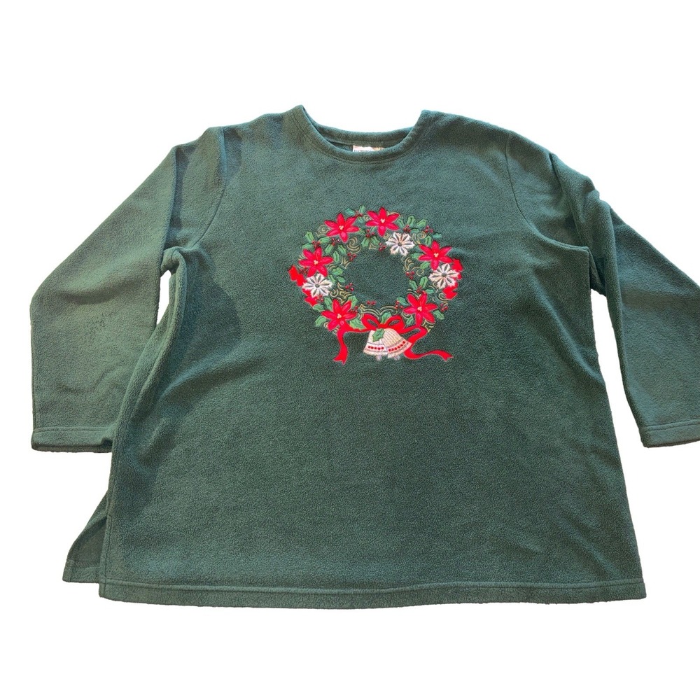 Vintage‎ Y2K Women's 3XL Classic Christmas Wreath Sweater Cozy Festive